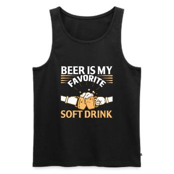 La bière est ma boisson gazeuse préférée - Débardeur bio Premium Homme - noir - Devant - AI Model Male 178 light (178cm)
