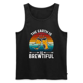 Die Erde Ist So Schön Gebraut - Männer Premium Bio Tank Top - Schwarz - Vorne - Michal (187cm)
