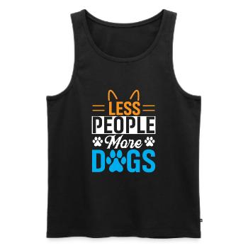 Moins de monde, plus de chiens - Débardeur bio Premium Homme - noir - Devant - Michal (187cm)
