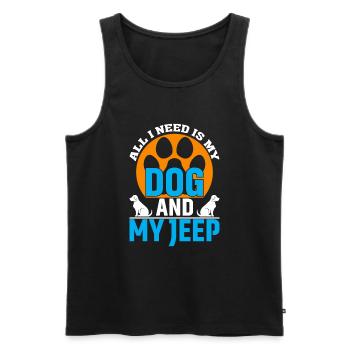 Alles Was Ich Brauche Ist Mein Hund Und Mein SUV - Männer Premium Bio Tank Top - Schwarz - Vorne - AI Model Male 178 light (178cm)