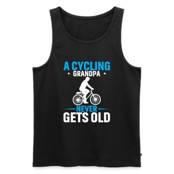 Ein Radelnder Opa Wird Nie Alt - Männer Premium Bio Tank Top - Schwarz - Vorne - Michal (187cm)