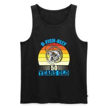 O-Fish-Ally 50 Jahre Alt - Männer Premium Bio Tank Top - Schwarz - Vorne - AI Model Male 178 light (178cm)