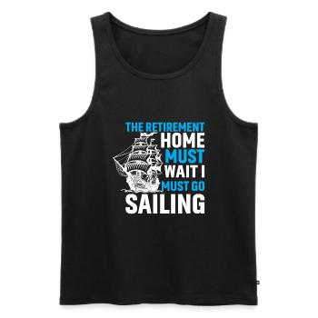 The homecoming has to wait, I have to go sailing - Men's Premium Organic Tank Top - black - Front - Michal (187cm)