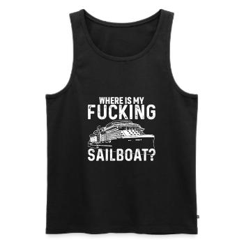 Wo Ist Mein Verdammtes Segelboot? - Männer Premium Bio Tank Top - Schwarz - Vorne - Michal (187cm)