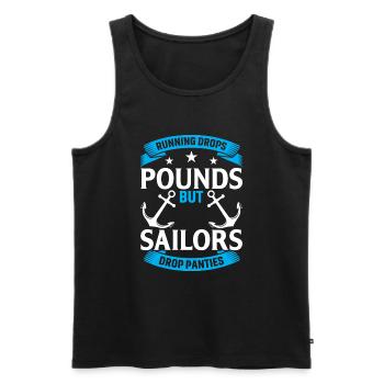 Running makes pounds fall, but sailors let up - Men's Premium Organic Tank Top - black - Front - AI Model Male 178 light (178cm)