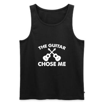 The guitar chose me. - Men's Premium Organic Tank Top - black - Front - Michal (187cm)