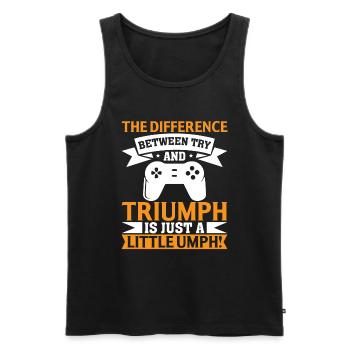 The Difference Between Trial and - Men's Premium Organic Tank Top - black - Front - Michal (187cm)