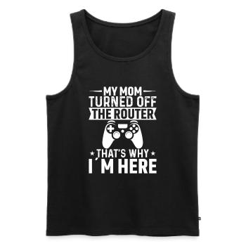 Meine Mutter Hat Den Router Ausgeschaltet Deshalb - Männer Premium Bio Tank Top - Schwarz - Vorne - AI Model Male 178 light (178cm)