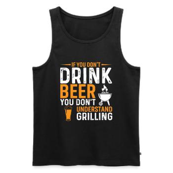 Wenn Du Kein Bier Trinkst, Verstehst Du Das Grille - Männer Premium Bio Tank Top - Schwarz - Vorne - AI Model Male 178 light (178cm)