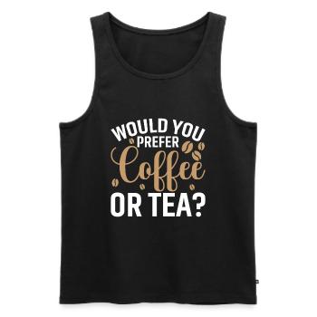 Préférez-vous le café ou le thé ? - Débardeur bio Premium Homme - noir - Devant - AI Model Male 178 light (178cm)