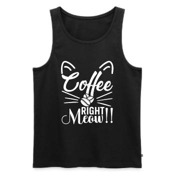 Coffee... Exactly meow!! - Men's Premium Organic Tank Top - black - Front - AI Model Male 178 light (178cm)