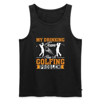 Mein Trinker-Team Hat Ein Golf-Problem - Männer Premium Bio Tank Top - Schwarz - Vorne - AI Model Male 178 light (178cm)