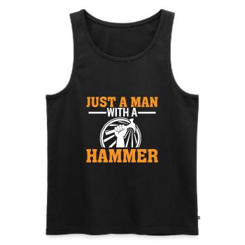 Juste un homme avec un marteau - Débardeur bio Premium Homme - noir - Devant - AI Model Male 178 light (178cm)