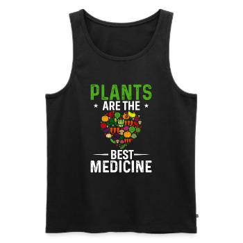 Plants are the best medicine - Men's Premium Organic Tank Top - black - Front - Michal (187cm)