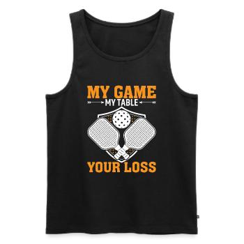 Mein Spiel Mein Tisch Dein Verlust - Männer Premium Bio Tank Top - Schwarz - Vorne - AI Model Male 178 light (178cm)