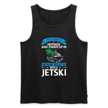 I was looking for happiness and ended up in mi - Men's Premium Organic Tank Top - black - Front - AI Model Male 178 light (178cm)