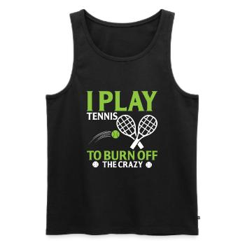 Ich spiele Tennis, um den Verrückten zu verbrennen - Männer Premium Bio Tank Top - Schwarz - Vorne - AI Model Male 178 light (178cm)