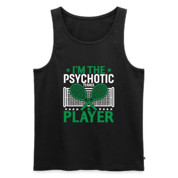 Je suis le joueur de tennis psychotique - Débardeur bio Premium Homme - noir - Devant - Michal (187cm)