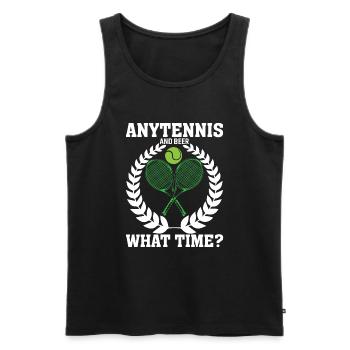 Tennis Und Bier Wie spät ist es? - Männer Premium Bio Tank Top - Schwarz - Vorne - AI Model Male 178 light (178cm)