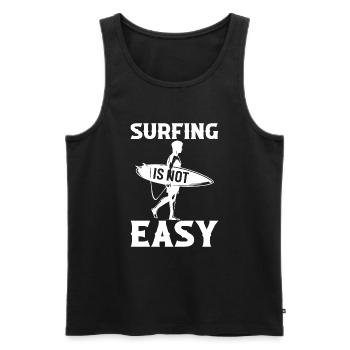 Surfen ist nicht einfach - Männer Premium Bio Tank Top - Schwarz - Vorne - Michal (187cm)