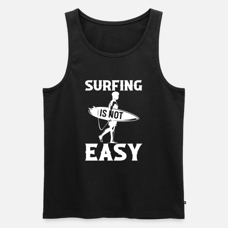 Surfer n’est pas facile - Débardeur bio Premium Homme - noir