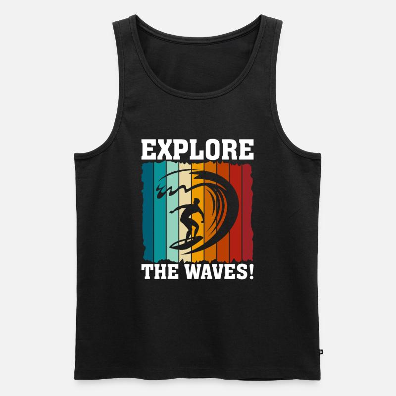 Explore The Waves! - Men's Premium Organic Tank Top - black
