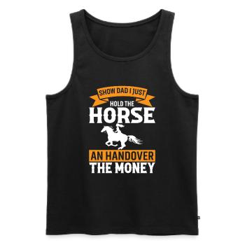 Montrer Papa Je Tiens Juste Le Cheval Un Transfert Le Mon - Débardeur bio Premium Homme - noir - Devant - Michal (187cm)