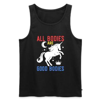 All Bodies Are Good Bodies - Men's Premium Organic Tank Top - black - Front - Michal (187cm)