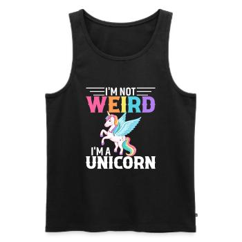 Je ne suis pas bizarre, je suis une licorne - Débardeur bio Premium Homme - noir - Devant - Michal (187cm)