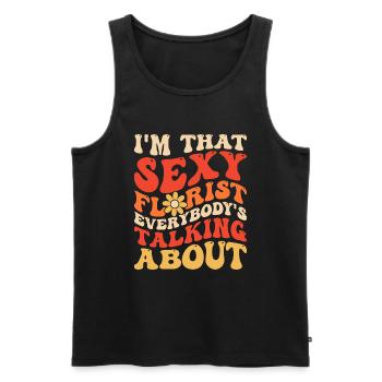 Ich bin die sexy Floristin, von der alle reden - Männer Premium Bio Tank Top - Schwarz - Vorne - Michal (187cm)