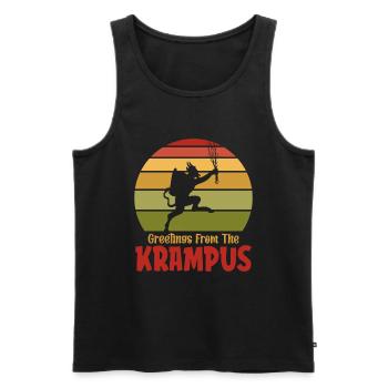 Grüße aus dem Krampus - Männer Premium Bio Tank Top - Schwarz - Vorne - Michal (187cm)