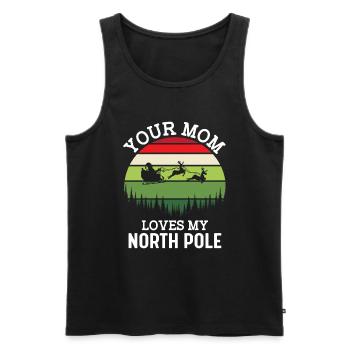 Deine Mama liebt meinen Nordpol - Männer Premium Bio Tank Top - Schwarz - Vorne - Michal (187cm)