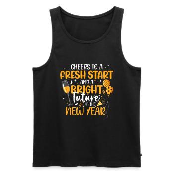 Cheers To A Fresh Start And A Bright Future In The - Men's Premium Organic Tank Top - black - Front - AI Model Male 178 light (178cm)