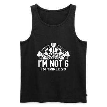 Je n’ai pas 6 ans, je suis triple 20 ans - Débardeur bio Premium Homme - noir - Devant - AI Model Male 178 light (178cm)