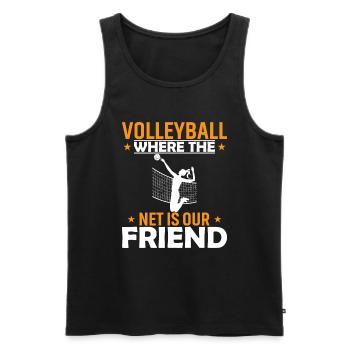 Volleyball: Wo das Netz unser Freund ist - Männer Premium Bio Tank Top - Schwarz - Vorne - Michal (187cm)
