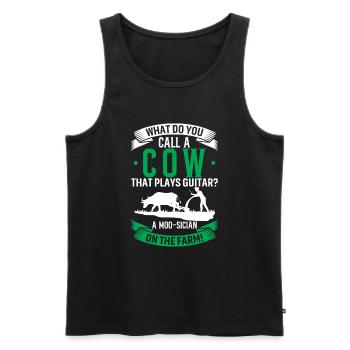 What Do You Call A Cow That Plays Guitar? A Moo-Si - Men's Premium Organic Tank Top - black - Front - AI Model Male 178 light (178cm)