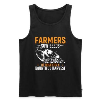 Landwirte säen Samen der Hoffnung für eine reiche Ernte - Männer Premium Bio Tank Top - Schwarz - Vorne - AI Model Male 178 light (178cm)