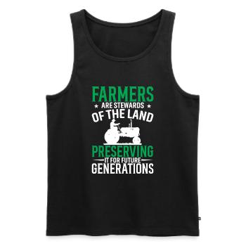 Die Landwirte sind Verwalter des Landes und bewahren es für die - Männer Premium Bio Tank Top - Schwarz - Vorne - AI Model Male 178 light (178cm)