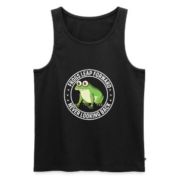 Frogs Leap Forward, Never Looking Back. - Men's Premium Organic Tank Top - black - Front - AI Model Male 178 light (178cm)