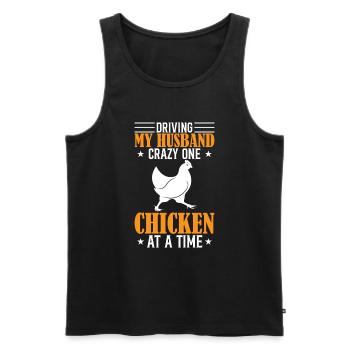 Rendre mon mari fou un poulet à la fois - Débardeur bio Premium Homme - noir - Devant - Michal (187cm)