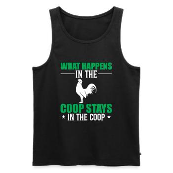 What Happens In The Coop Stays In The Coop - Men's Premium Organic Tank Top - black - Front - AI Model Male 178 light (178cm)
