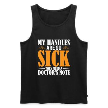 My Handles Are So Sick, They Need A Doctor's Note. - Men's Premium Organic Tank Top - black - Front - AI Model Male 178 light (178cm)