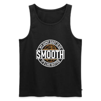 Mein Sprungschuss ist so glatt, er ist wie Butter. - Männer Premium Bio Tank Top - Schwarz - Vorne - AI Model Male 178 light (178cm)