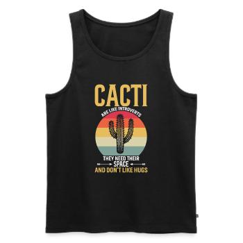 Kakteen sind wie Introvertierte - sie brauchen ihren Freiraum - Männer Premium Bio Tank Top - Schwarz - Vorne - AI Model Male 178 light (178cm)
