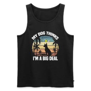 Mon chien pense que je suis un gros problème. - Débardeur bio Premium Homme - noir - Devant - AI Model Male 178 light (178cm)