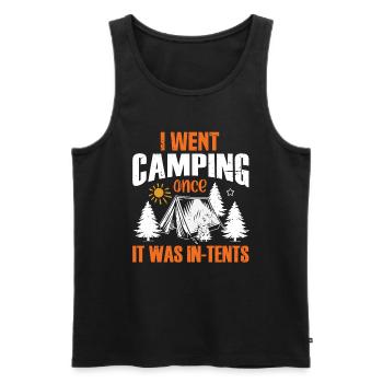 Ich war einmal campen... Es war In-Tents! - Männer Premium Bio Tank Top - Schwarz - Vorne - AI Model Male 178 light (178cm)