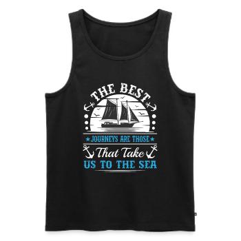 Wie nennt man einen Gitarristen ohne Freundin? - Männer Premium Bio Tank Top - Schwarz - Vorne - Michal (187cm)