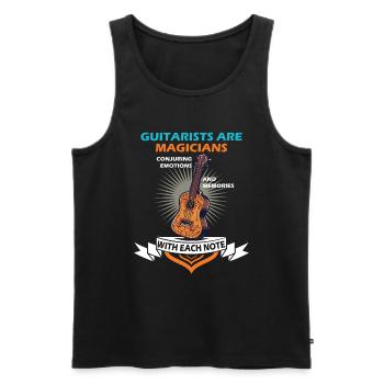 Guitarists Are Magicians, Conjuring Emotions And M - Men's Premium Organic Tank Top - black - Front - AI Model Male 178 light (178cm)