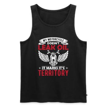 Mein Motorrad verliert kein Öl, es markiert seine Terri - Männer Premium Bio Tank Top - Schwarz - Vorne - AI Model Male 178 light (178cm)