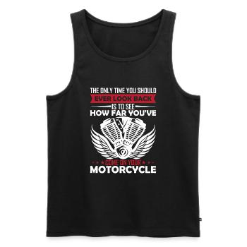 The Only Time You Should Ever Look Back Is To See - Men's Premium Organic Tank Top - black - Front - Michal (187cm)